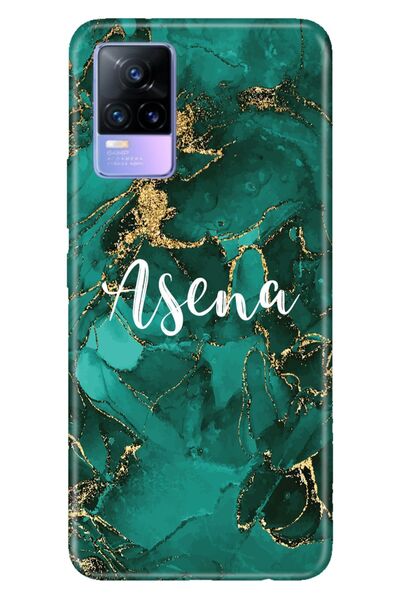 vivo V21 Uyumlu Kılıf İsim Yazılı Kişiye Özel Silikon Model-44