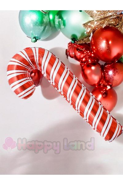 Happyland Christmas Walking Stick Candy Cane Foil Balloon Large Size 59 Inch 150 cm 1 Piece Christmas Balloon