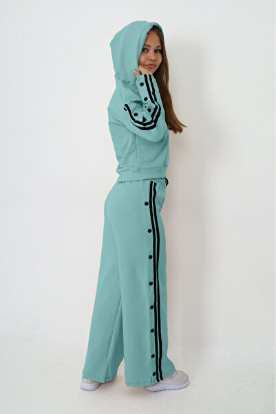 Asortix Kapucnis 100% pamut hosszú ujjú, túlméretezett tréningruha szett lányoknak