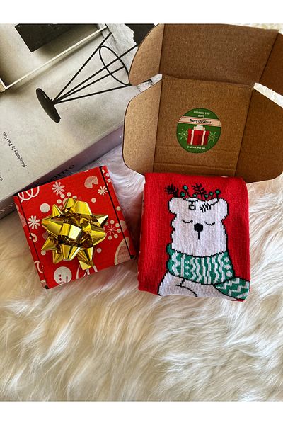 fethi mekik 1 Pair Boxed Unisex New Year Christmas Christmas Socks