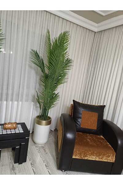 İremÇiçekçilik Yapay Çiçek Uygula 210 Cm 18 Yaprak Yapay Ağaç Metal Saksıda Y...