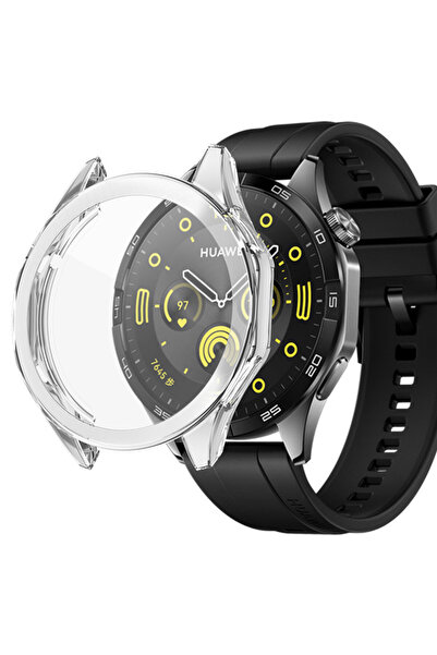 Techmaster Huawei Watch Gt4 46mm Uyumlu Kasa Ekran Koruyucu 360 Tam Koruma Kılıf Kapak