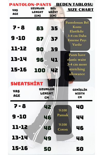 Asortix Kapucnis 100% pamut hosszú ujjú, túlméretezett tréningruha szett lányoknak