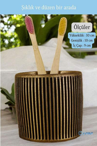 Evene Gold Antique Colored Toothbrush Holder - Countertop Model 1