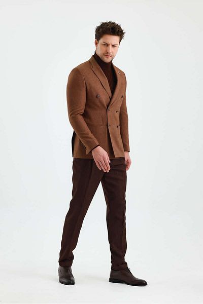 Savira Мъжко яке Slimfit с двойни закопчавания, моно яка, спадаща 6-слойна тъкан, нов сезон