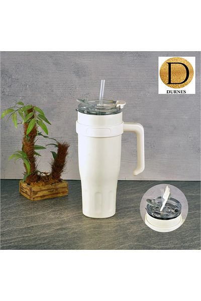 DURNES - كوب حراري - مع القش - 1180 مل