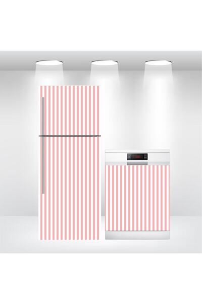 Bigaimaj Рожева фольга в смужку - кришка для холодильника та посудомийної маш...