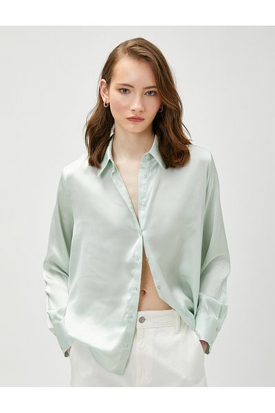 Koton Satin Shirt Buttoned Long Sleeve