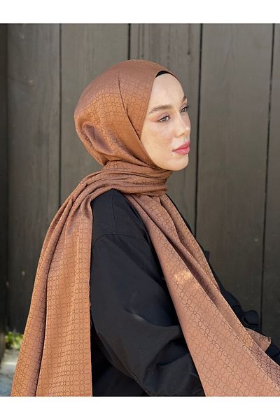 Modakaşmir Silky Jacquard Series Clover Pattern Shawl