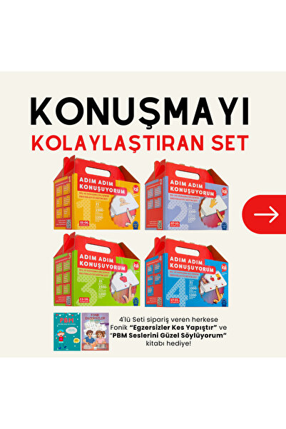 Lali Yayınları Adım Adım Konuşuyorum Terapi Seti Full Set Hediye