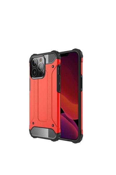 noktaks Apple iPhone 13 Pro Case Double Layer Tank Color Silicone Cover