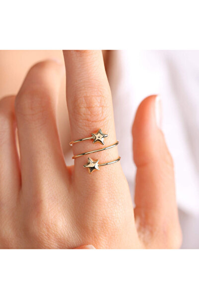 Sembol Gold 14 Ayar Özel Tasarım Altın Yüzük Yıldız Form