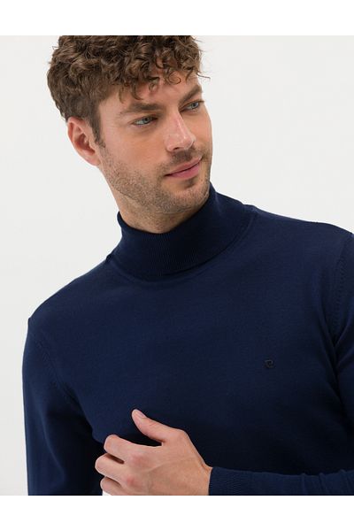 Pierre Cardin Πουλόβερ με ζιβάγκο με λεπτή εφαρμογή Navy Blue 50276531-VR059