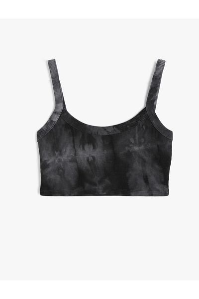 Koton Sports Half Tank Tie-Dye Patterned Thin Strap Slim Fit