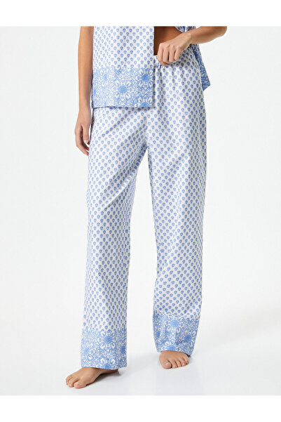 Koton Pijama Altı Desenli Düz Paça Pamuklu