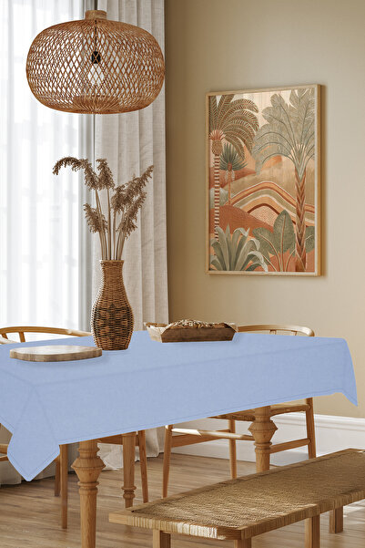 Tablecloth - Velvet Textured Series Light Blue Carefree(Stain-resistant and anti-wrinkle) Tablecloth