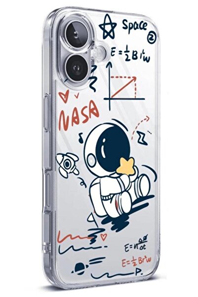 3GEN CASE İphone 16 Uyumlu Desenli Şeffaf Silikon Kılıf (Kamera Korumalı)