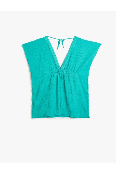 Koton Kimono Deep V-Neck Gathered Waist
