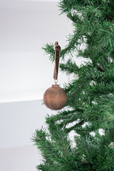 Beige & Stone X Den.інтер'єри Новорічна кругла дерев'яна куля для прикрашання...