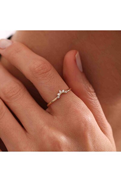 Sembol Gold Altın Taç Line Yüzük