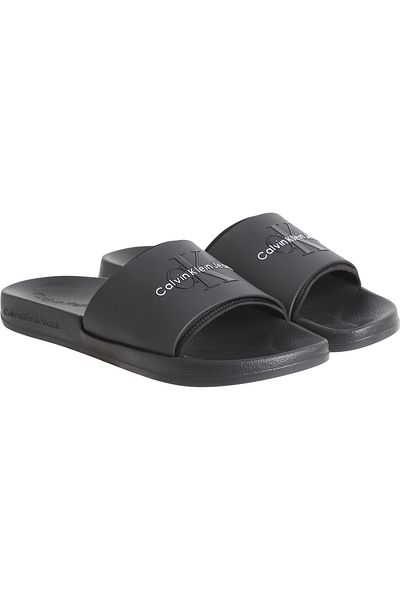 Calvin Klein Monogram Detail Open Toe Slides