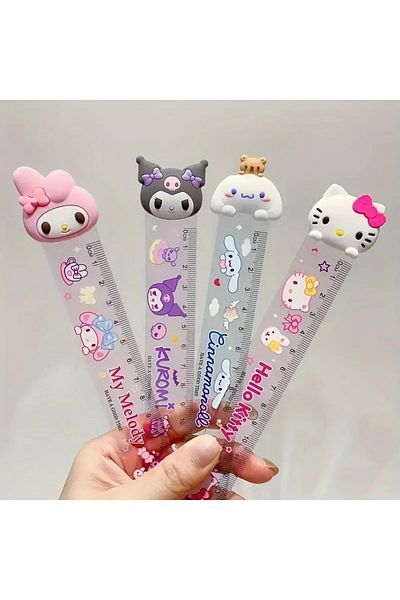 Home 1Pcs Sanrio Cute Ruler Anime Sanrio Kuromi My Melody Hello Kitty Cinnamoroll Purin
