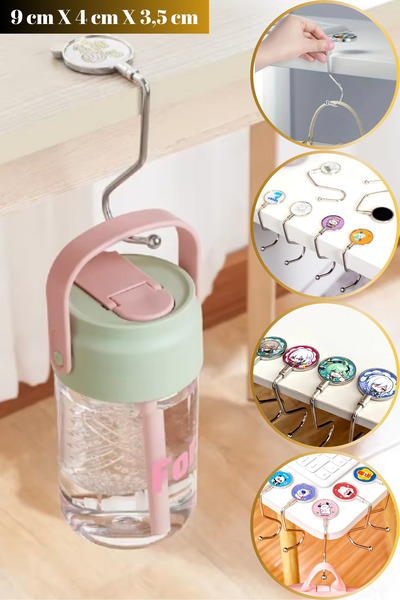 Hane Dostu 5 KG Taşıma Kapasiteli Kaymaz Taban Paslanmaz Çelik Masa Çanta Askısı