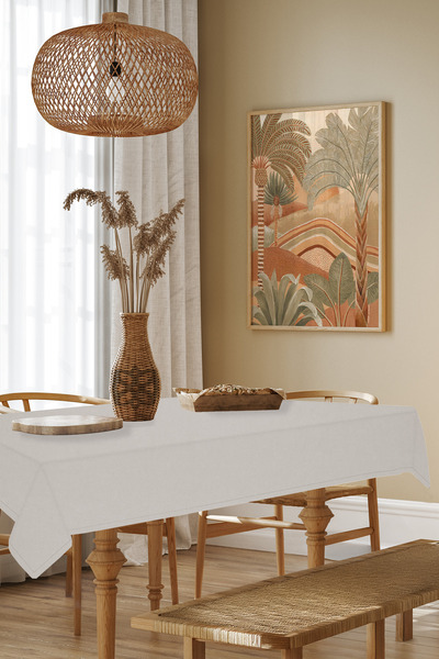 MARİTSA Tablecloth - Velvet Textured Series Stone Care Free (Stain-Proof and Non-Wrinkle) Tablecloth