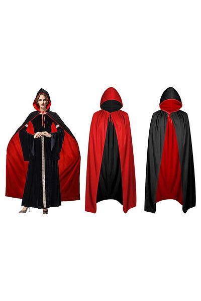 Skygo Black Red Reversible Adult Cloak - Hooded, 140 Cm
