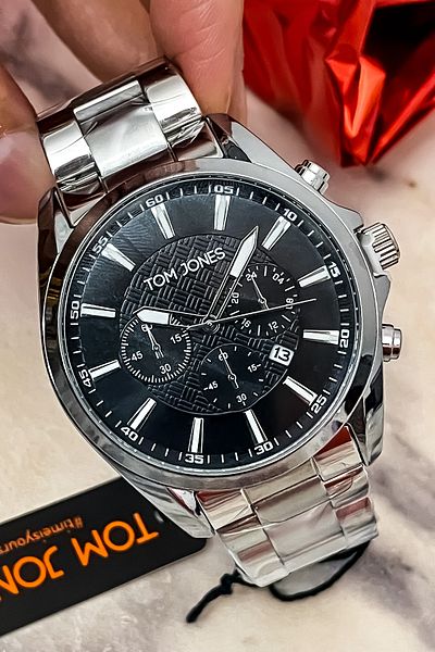 Tom Jones New Season Men's Wristwatch and Steel Cord Bracelet Gift
