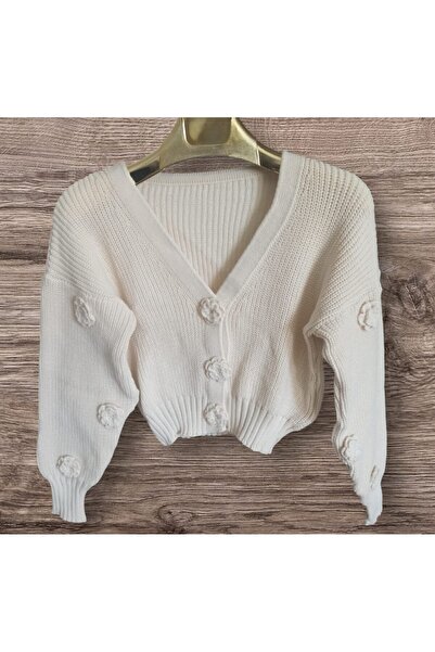 Elaxi Floral Detailed Short Cardigan