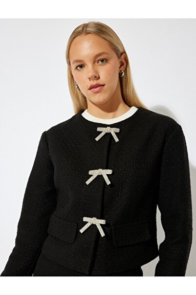 Koton Дамска черна риза 5Wal60165Iw