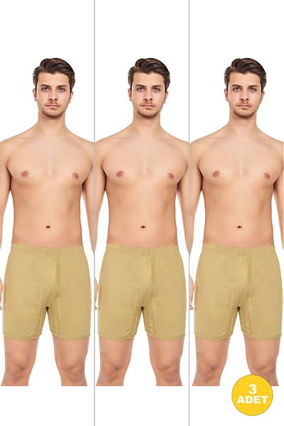 CENNETOĞLU Men's Combed Cotton Long Panties with Legs 3 Pack