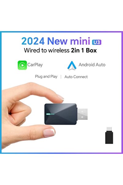 XUDA Carplay Araba Için Multi Medya Oynatıcı Mini Kablosuz Ikisi Bir Arada An...