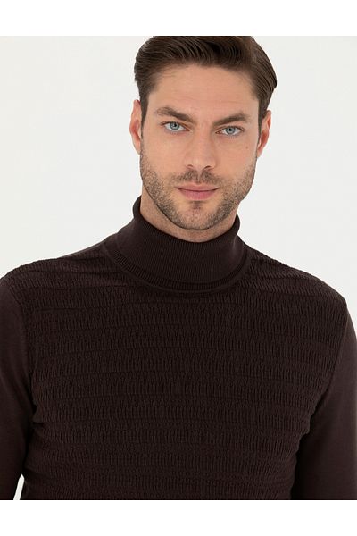 Pierre Cardin Καφέ Slim Fit πουλόβερ