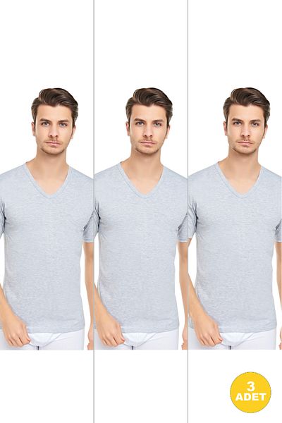 CNT Men's V-Neck Half Sleeve Undershirt 3 Pack