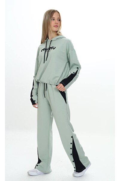 Asortik Kids Κοριτσίστικο 100% βαμβακερό μακρυμάνικο αθλητικό κοστούμι με κουκούλα Oversize-179