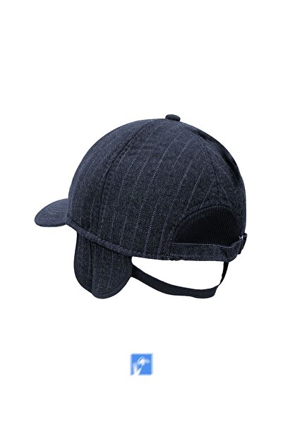 Kardelen Butik Denizli Мафія Смугаста, Зимові навушники, Внутрішня частина з флісу, Багатофункціональна, Регульована, Емблема Гольф-капелюх