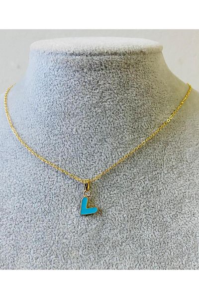 Judas Takı Blue Mini Heart Necklace
