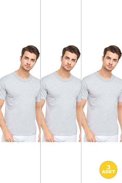 CENNETOĞLU Men's Slim Fit Crew Neck Undershirt 3 Pack