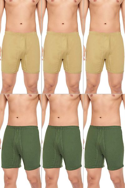 CENNETOĞLU Men's Combed Cotton Long Panties with Legs 6 Pack