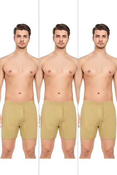 CENNETOĞLU Men's Combed Cotton Long Panties with Legs 3 Pack