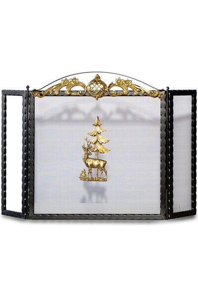 Sadece Nette Geyikli Şömine Siperliği