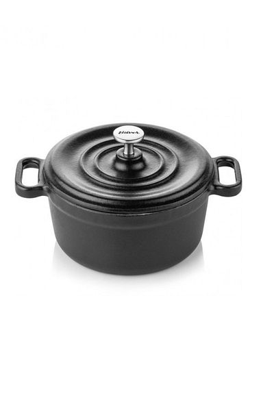 Silver 10cm Black Mini Souffle Pot - Cast Iron