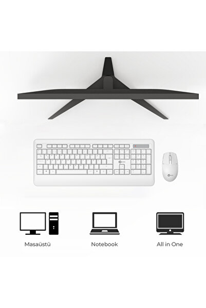 Lecoo Kw202 Kablosuz Türkçe Q Klavye & Mouse Set Beyaz