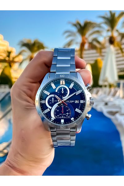 Tom Jones STEEL MEN'S WRIST WATCH AND BRACELET WITH GIFT