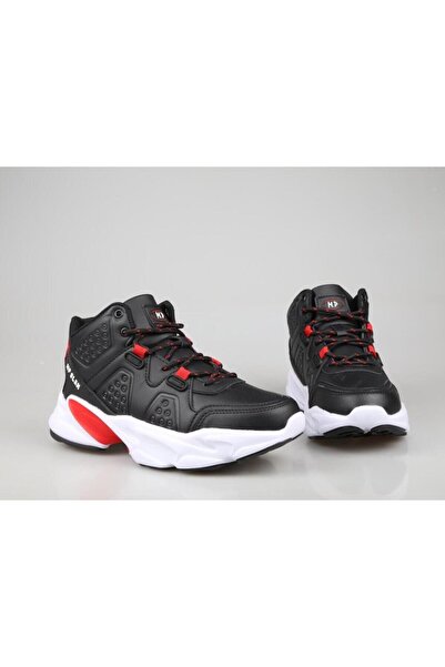 M.P. Erkek Bağcıklı Siyah-Kırmızı Basketbol Ayakkabısı