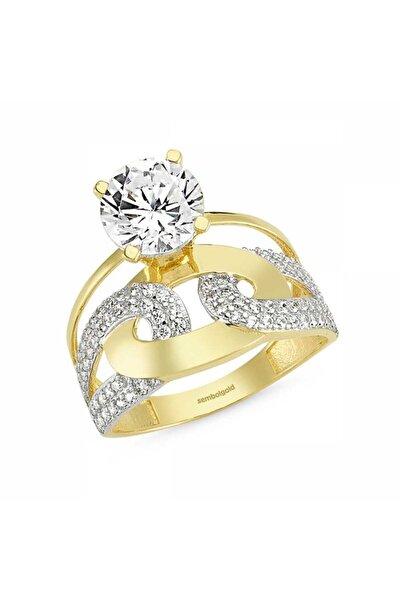 Sembol Gold Altın Tektaş Alyans Yüzük Halka Tasarım