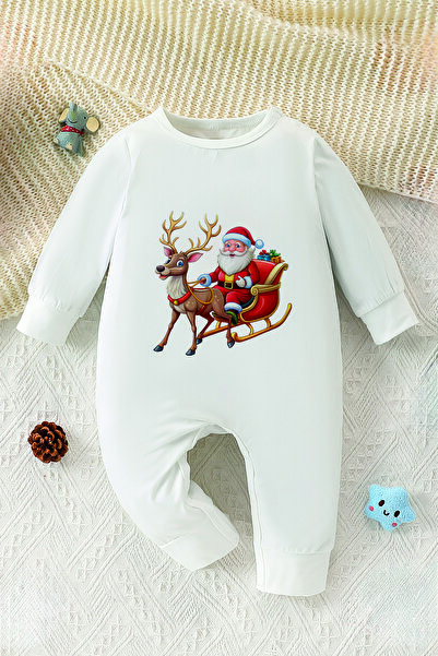 ADABEBEK Reindeer and Santa Printed Style Baby Romper 23070