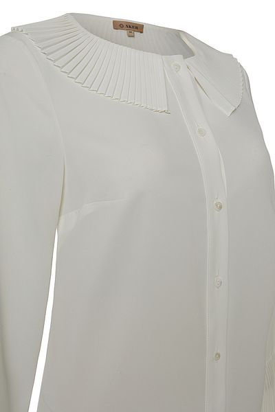 Aker Neck and Cuff Pleated Garnished Tunic